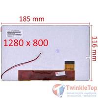 Дисплей 8.0" / шлейф 40 pin 1280x800 (116x185mm) 5mm / TL080WX800-V0
