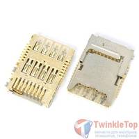 Разъем Micro-Sim+MicroSD 18-19mm x 13-14mm x 2mm Samsung Galaxy Mega 6.3 GT-I9200 KA-100