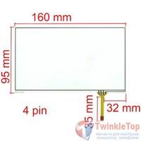 Тачскрин 7.0" 4 pin (105x160mm) LM70TQ78-B