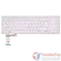 Клавиатура для Samsung NP450R5E белая без рамки (Вертикальный Enter)