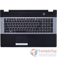 Клавиатура для Samsung RC730 черная с серой рамкой (Топкейс черный)
