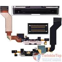 Шлейф / плата Apple Iphone 4S 821-1301-A на системный разъем / черный