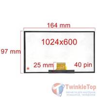 Дисплей 7.0" / шлейф 40 pin 1024x600 (97х164мм) 3mm / FY07024DI26A216-1-FPC1-A / длина шлейфа 25мм