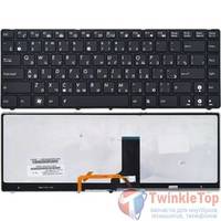 Клавиатура для Asus UL30 черная с черной рамкой с подсветкой