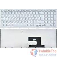 Клавиатура для Sony VAIO VPCEE белая с белой рамкой