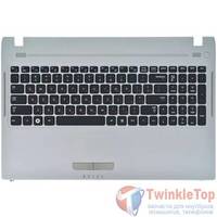 Клавиатура для Samsung Q530 черная (Топкейс серебристый)