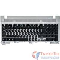 Клавиатура для Acer Aspire V3-571 черная (Топкейс серебристый)
