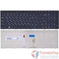 Клавиатура для Lenovo IdeaPad Y580 черная с черной рамкой с подсветкой