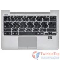 Клавиатура для Samsung NP530U3C черная (Топкейс серебристый)