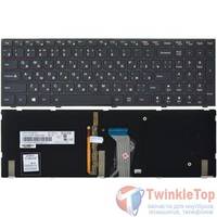 Клавиатура для Lenovo IdeaPad Y500 черная с черной рамкой с подсветкой