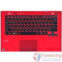 Клавиатура для Sony VAIO VPCSB черная с подсветкой (Топкейс бордовый)