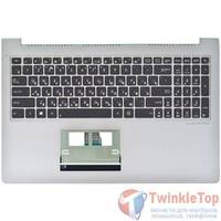 Клавиатура для Asus UX52 черная с подсветкой (Топкейс серебристый)